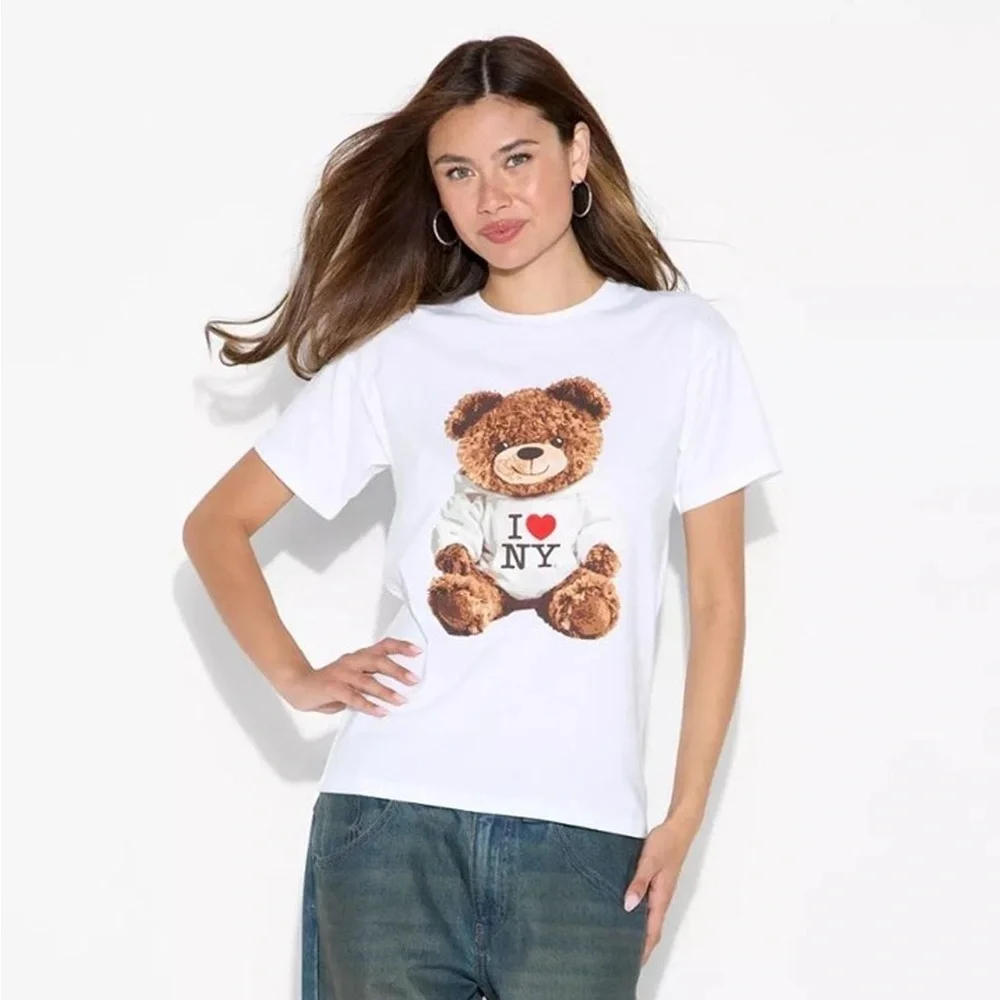 NYC Bear Graphic Tee Target White I Love NY Teddy T Shirt XS NWT